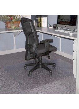 Floormats, Carpeted Floor - 53" Length x 45" Width x 95 mil Thickness Overall - 12" Length x 25" Width Lip - Vinyl - Clear - llr02157